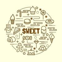 sweet minimal thin line icons set vector