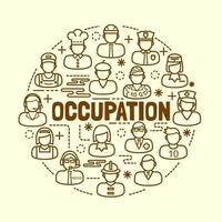 occupation minimal thin line icons set vector