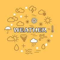 weather minimal outline icons vector