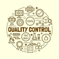 quality control minimal thin line icons set vector