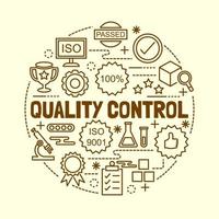 quality control minimal thin line icons set vector