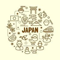 conjunto de iconos de línea fina mínima japonesa vector