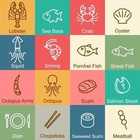 seafood outline design vector