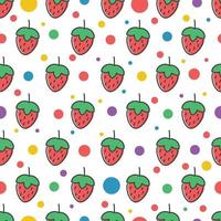 strawberry seamless pattern background vector