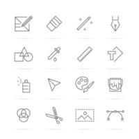 graphic design tools vector line icons