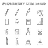 stationery line icons vector