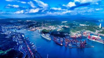 Taiwan 2017- Aerial view of Keelung Port photo