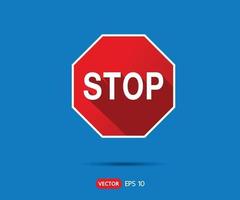 icono de señal de parada de tráfico, ilustración de vector de logotipo