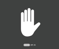 Detener la señal octogonal de la mano para actividades prohibidas, ilustración de vector de logotipo