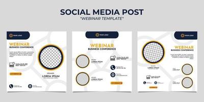 social media story post webinar templates vector