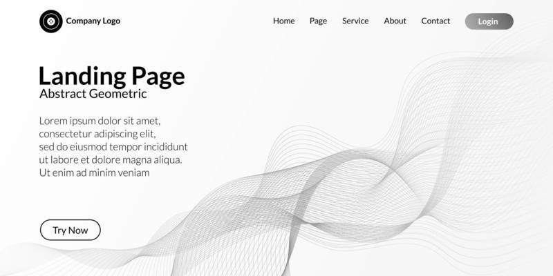 Abstract wave curve background in white and gray gradient