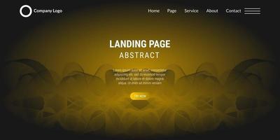 Abstract background website Landing Page with yellow wavy lines vector