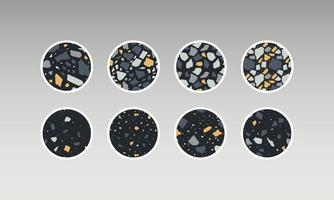 Terrazzo abstract icon set vector