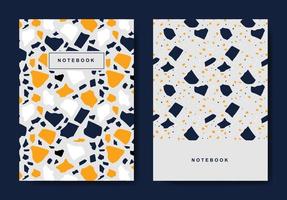 Terrazzo abstract cover page templates. Universal abstract layouts. Applicable for notebooks, planners, brochures, books, catalogs vector