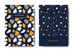 Terrazzo abstract cover page templates. Universal abstract layouts. Applicable for notebooks, planners, brochures, books, catalogs vector