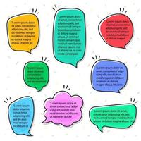 Colorful Speech Bubble Set, Text Box Collection vector