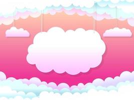 Hanging Clouds Fantasy Landing Page Design vector