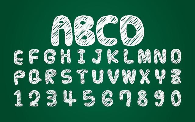 Sketch Style Alphabets And Numbers