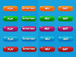 Colourful Game Design Button Set vector