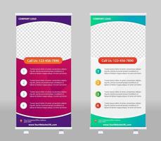 Roll up banner stand template design vector