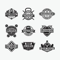 Fitness Gym Badges and Logos, vector design templates