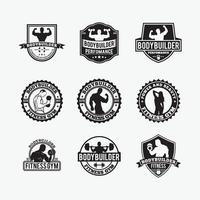 Fitness Gym Badges and Logos, vector design templates
