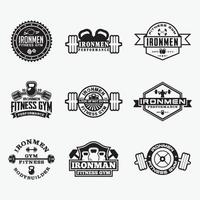 Fitness Gym Badges and Logos, vector design templates