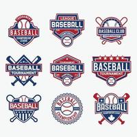 insignias de béisbol y plantilla de vector de diseño de logotipo
