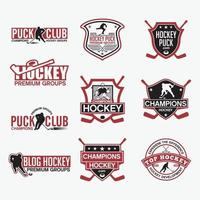 plantillas de diseño de vectores de insignias de logotipo de club de hockey