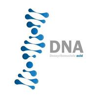 logotipo del icono de ADN, estructura molecular del ácido desoxirribonucleico, ilustración vectorial vector