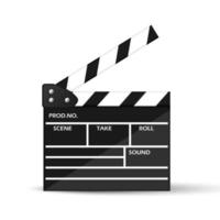 Realistic cinema clapperboard, vector illustration