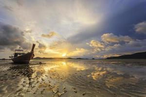 Thailand nature sunrise on the beach photo