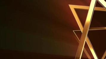 Abstract Gold Triangles Rotating Over a Sparkling Golden Light Background video