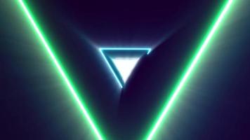 Abstract Colorful Neon Laser Light Triangle Corridor Background video