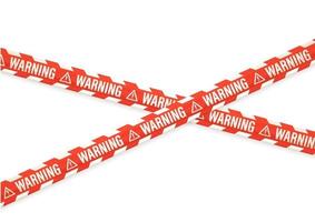 Warning notice with tapes isolated on white vector