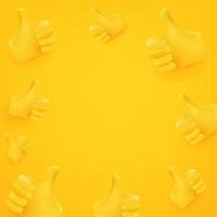 Thumbs up. Social media message vector background. Copy space for a text