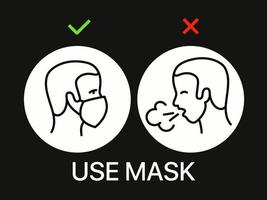 Use mask banner. Coronavirus protection campaign vector