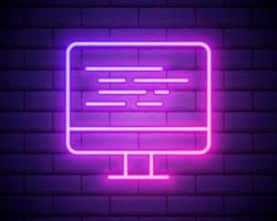 Coding neon icon vector