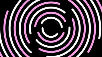 Abstract Pink and White Circle Swirls Around on A Black Background video