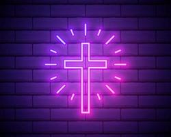 Neon illumination of the cross vector