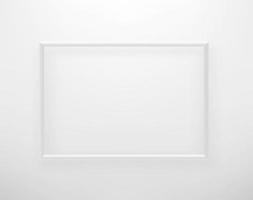 Empty white frame with on white wall vector