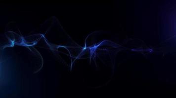 Abstract Blue Particle Light Effect Flowing Over a Black Background video