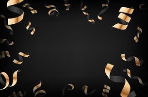 Luxury background with golden falling confetti on dark background vector