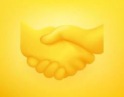 Men shaking hands cute vector emoji