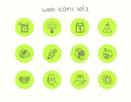 Doodle vector icons set isolated on white. Web icons set 3