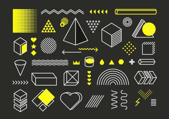 Vector design elements vector set. Trendy graphic elements
