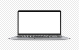 Modern widescreen laptop with empty screen isolated on transparent background vector