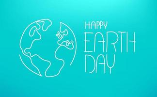 Happy Earth Day vector illustration. Linear vector illustration