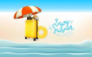 Travel concept with different travelling stuff. Enjoy summer holidays vector