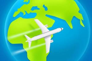 aviones de pasajeros que vuelan a máxima velocidad sobre África. aviones modernos con ruta de turbinas